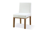 JVLH63 One Modern Coastal Upholstered Dining Side Chair In White Pearl And Bisque (Set of 2)