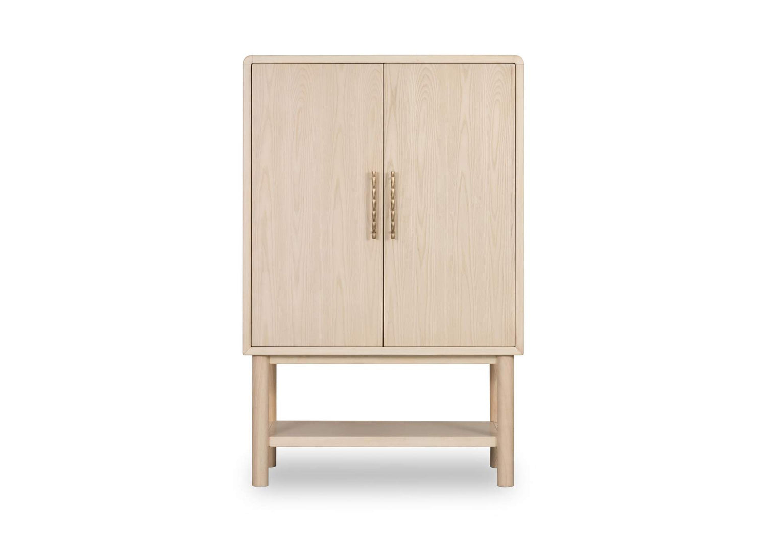 RSTP80 Zinnia Two Door Ash Wood Bar Cabinet In White Sand