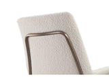 PWTB63HMZ Jade Upholstered Dining Chair In Cottage Cheese Boucle And Brushed Nickel Metal (Set of 2)