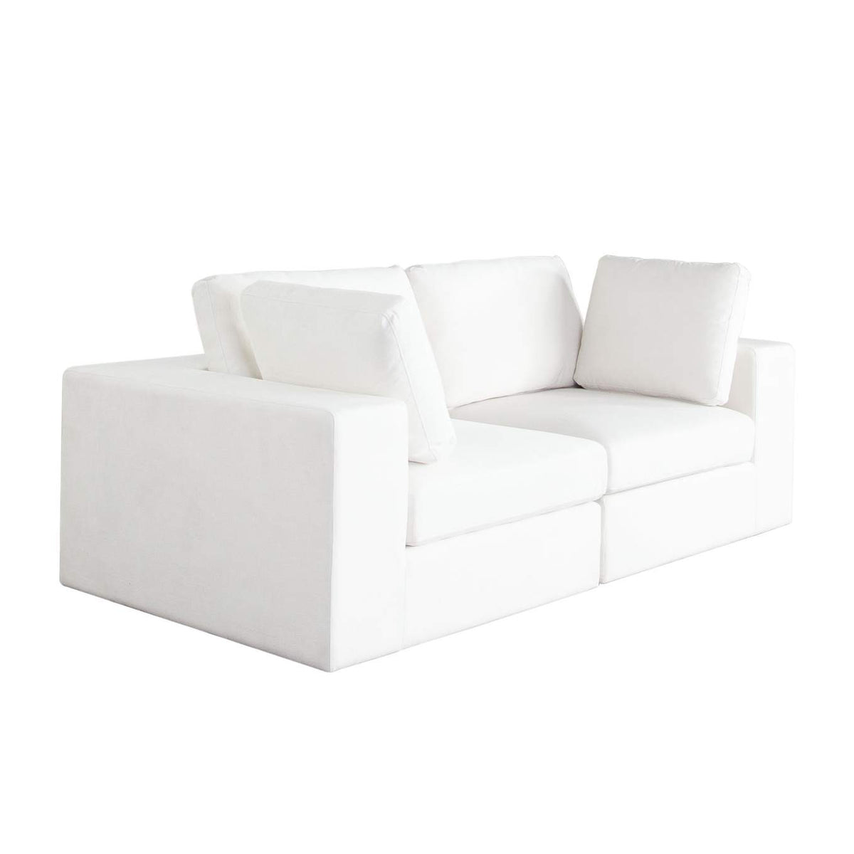 MUSE2SCWH Muse 2pc Modular Sofa In Mist White Performance Fabric