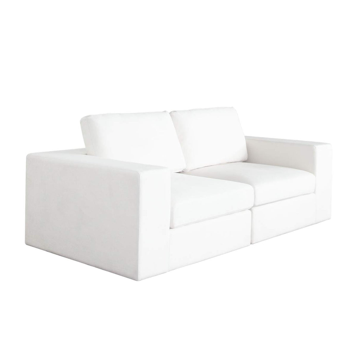 MUSE2SCWH Muse 2pc Modular Sofa In Mist White Performance Fabric