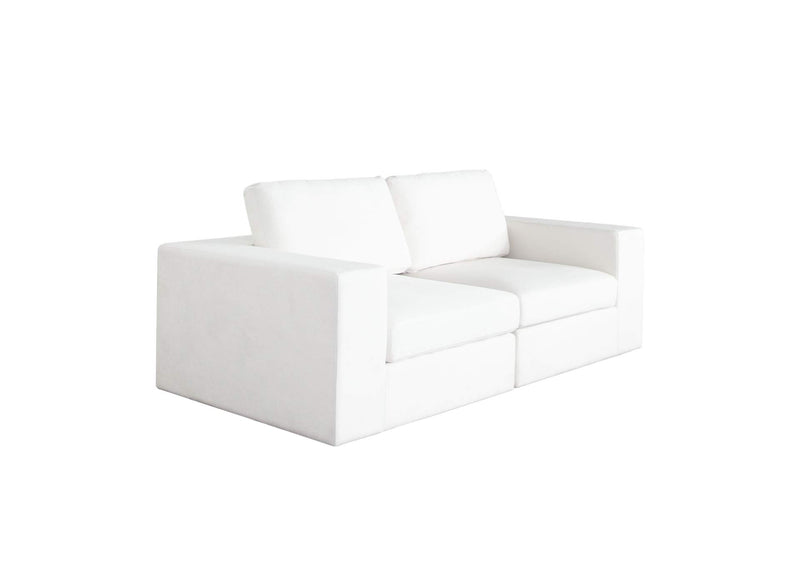 MUSE2SCWH Muse 2pc Modular Sofa In Mist White Performance Fabric