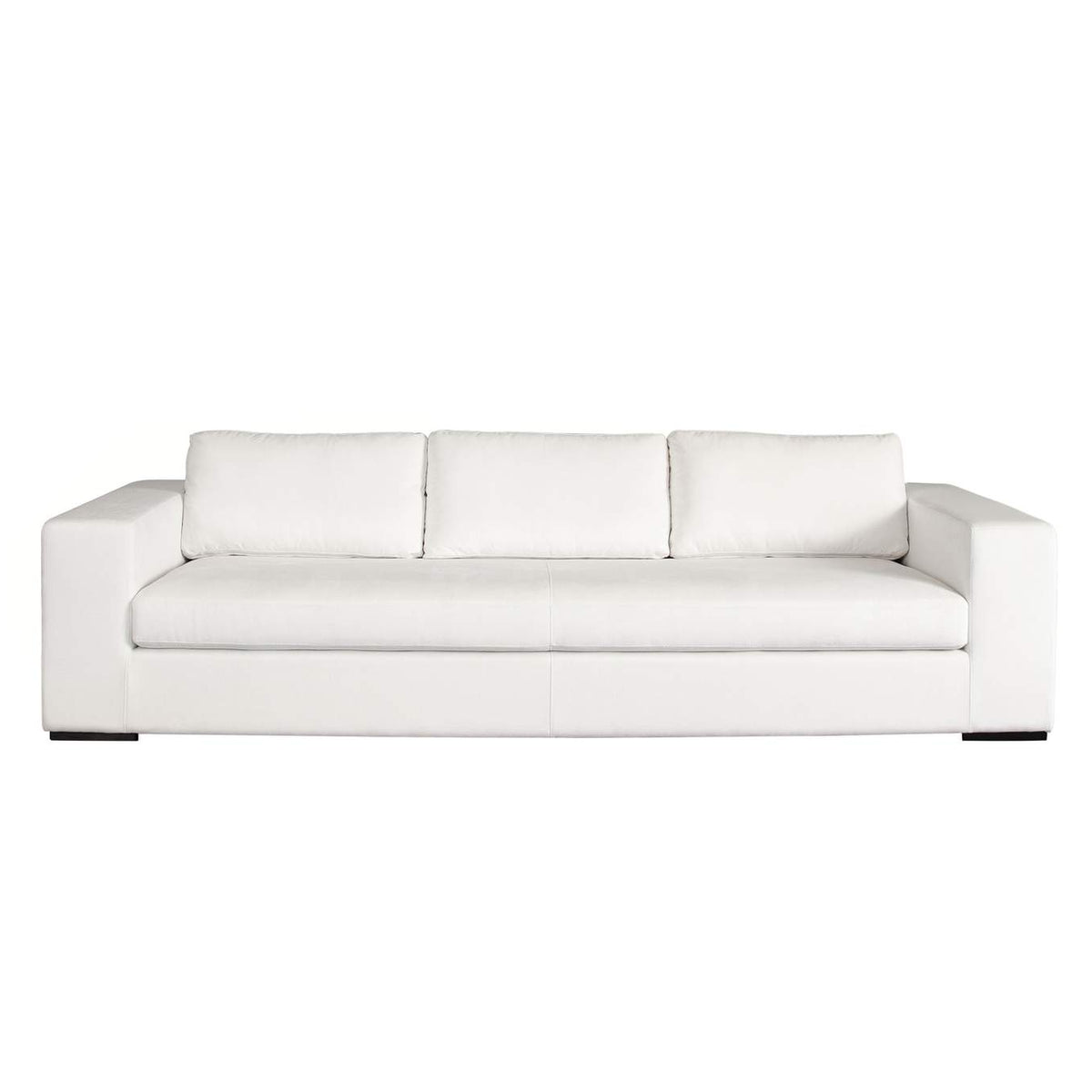 MUSESOWH Muse Sofa In Mist White Performance Fabric W/ (4) Black Accent Pillows