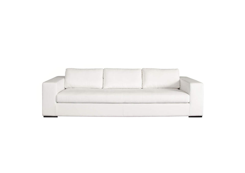 MUSESOWH Muse Sofa In Mist White Performance Fabric W/ (4) Black Accent Pillows