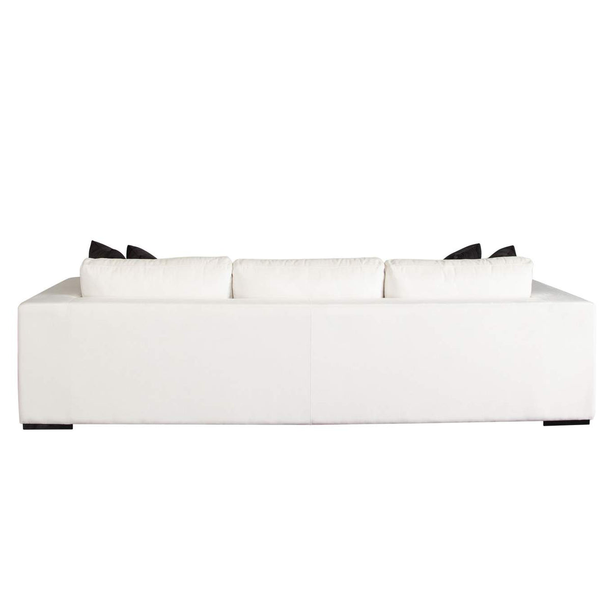 MUSESOWH Muse Sofa In Mist White Performance Fabric W/ (4) Black Accent Pillows