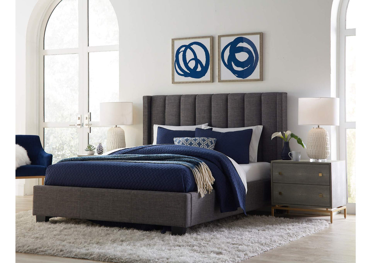 3ZFAD763 Palermo Upholstered Footboard Storage Bed In Dark Stone