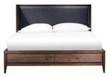 LWY6H6 Boracay Upholstered Wingback Storage Bed In Wild Oats Brown