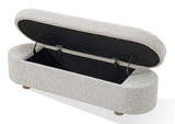 MQNB88 Kiki Upholstered Hinged Storage Bench In Cotton Ball Boucle