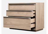 JVLH81B One Coastal Modern Three Drawer USB - Charging Nightstand In Bisque