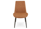 LJLF63 Nicoya Upholstered Dining Chair In Buckskin Synthetic Leather And Black (Set of 2)
