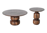 PMRR21 Virton Solid Wood Round Coffee Table In Smoked Brown