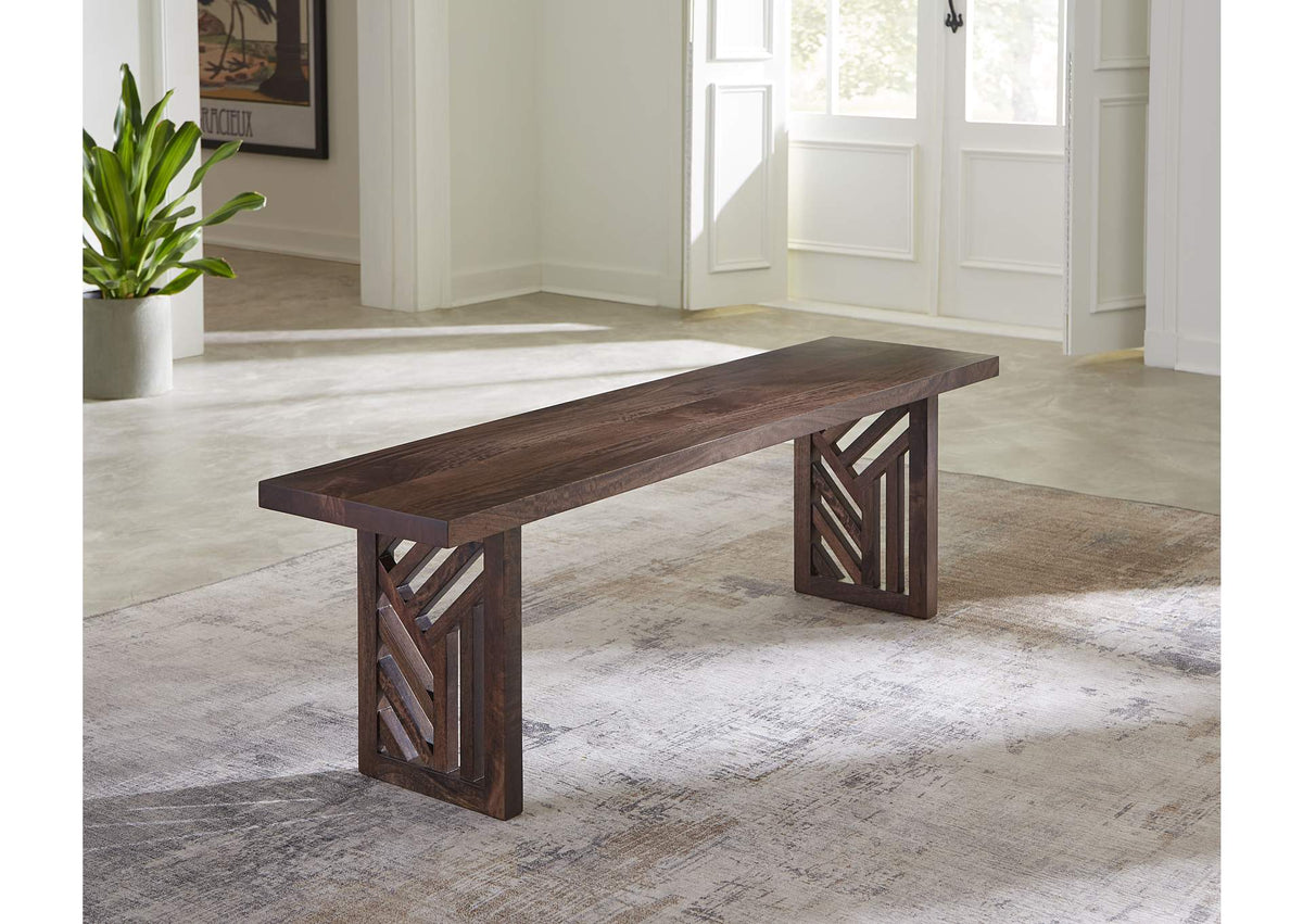 PGRR65 Fevano Solid Wood Dining Bench In Smoked Brown