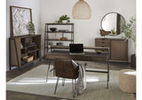 KGJD19E Finch Wood And Metal Etagere Bookcase In Buckwheat And Antique Bronze