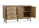 MXNK78 Franklin Three Drawer Two Door White Oak Sideboard In Au Natural