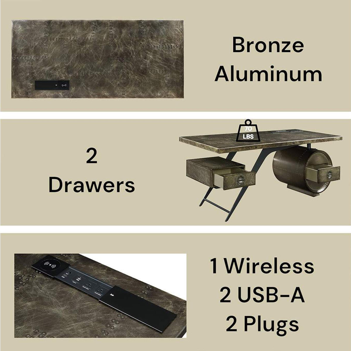 OF02586 Brancaster Executive Writing Desk with USB