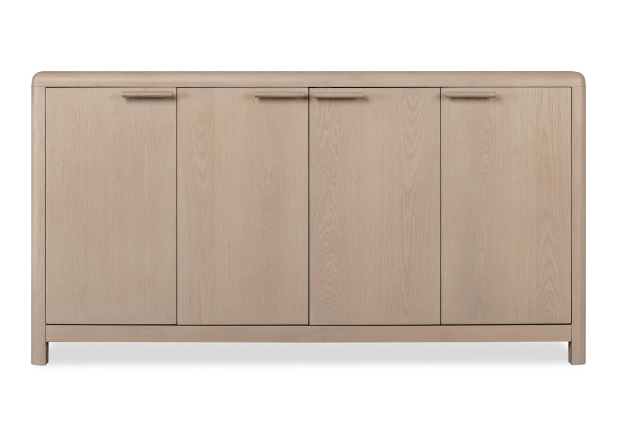 QHTP78 Liv Four Door Ash Wood Sideboard In White Sand
