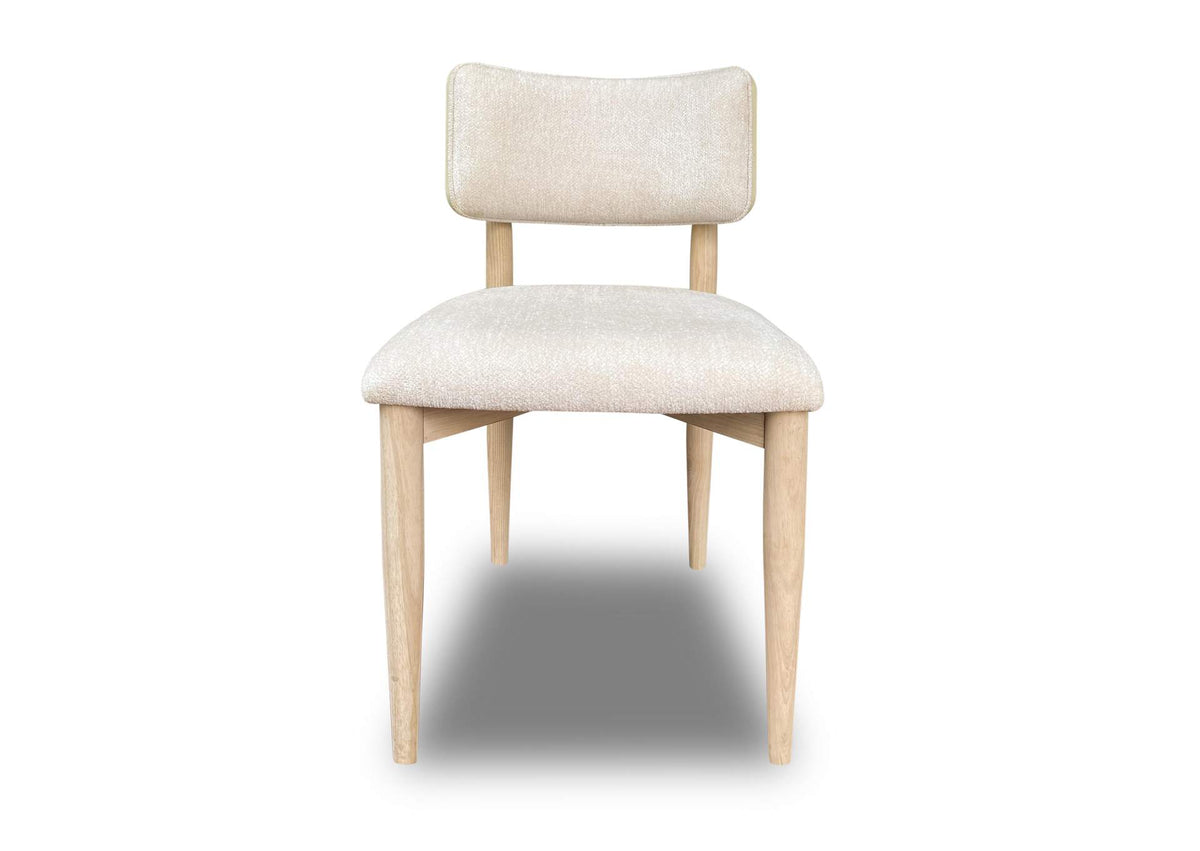RSTP63 Zinnia Wood Back Dining Chair In White Sand And Dune Chenille (Set of 2)