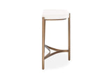 A8N123 Lyon Semi - Circular White Concrete And Metal Console Table