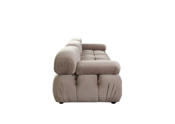 PALOMA1LC1AC1RCTN Paloma 3pc Modular 111 Inch Sofa In Mink Tan Velvet