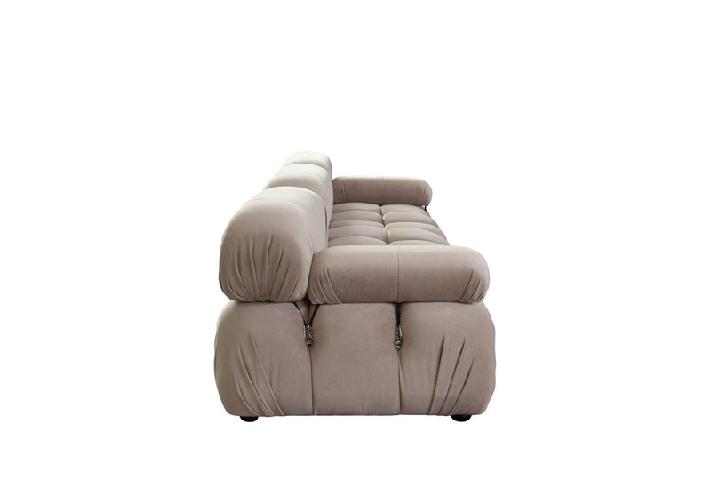 PALOMA1LC1AC1RCTN Paloma 3pc Modular 111 Inch Sofa In Mink Tan Velvet