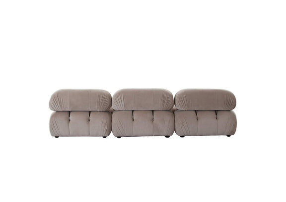 PALOMA1LC1AC1RCTN Paloma 3pc Modular 111 Inch Sofa In Mink Tan Velvet