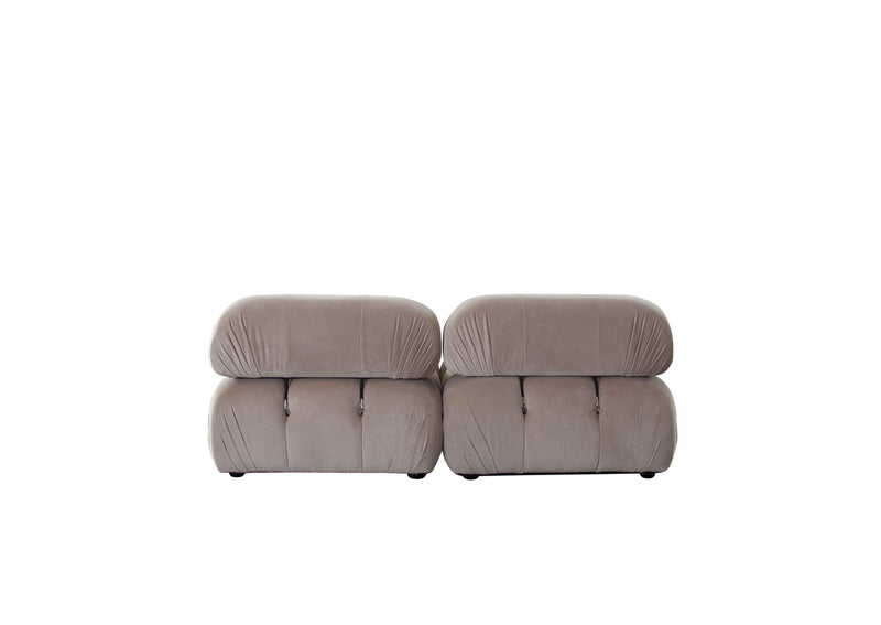 PALOMA1LC1RCTN Paloma 2pc Modular 74 Inch Sofa In Mink Tan Velvet