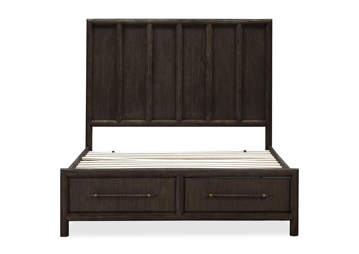 NSU5J5 Dorsey Wooden Two Drawer Storage Bed In Basalt Grey