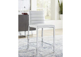 1AA470M Amalfi Metal Back Counter Stool In White Leather (Set of 2)