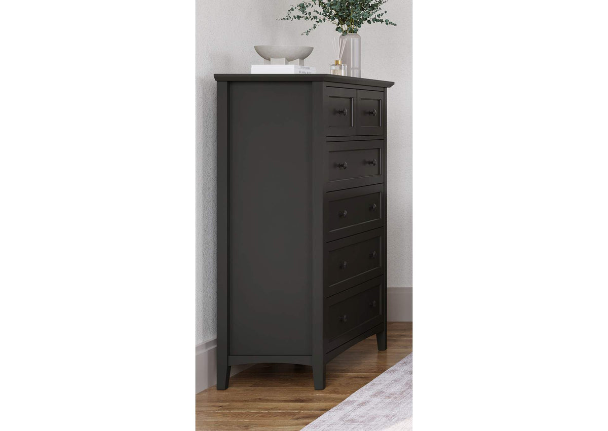 PNRB84A Grace Five Drawer Chest In Raven Black (2024)