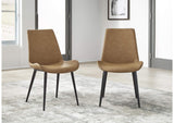 LJLF63 Nicoya Upholstered Dining Chair In Buckskin Synthetic Leather And Black (Set of 2)