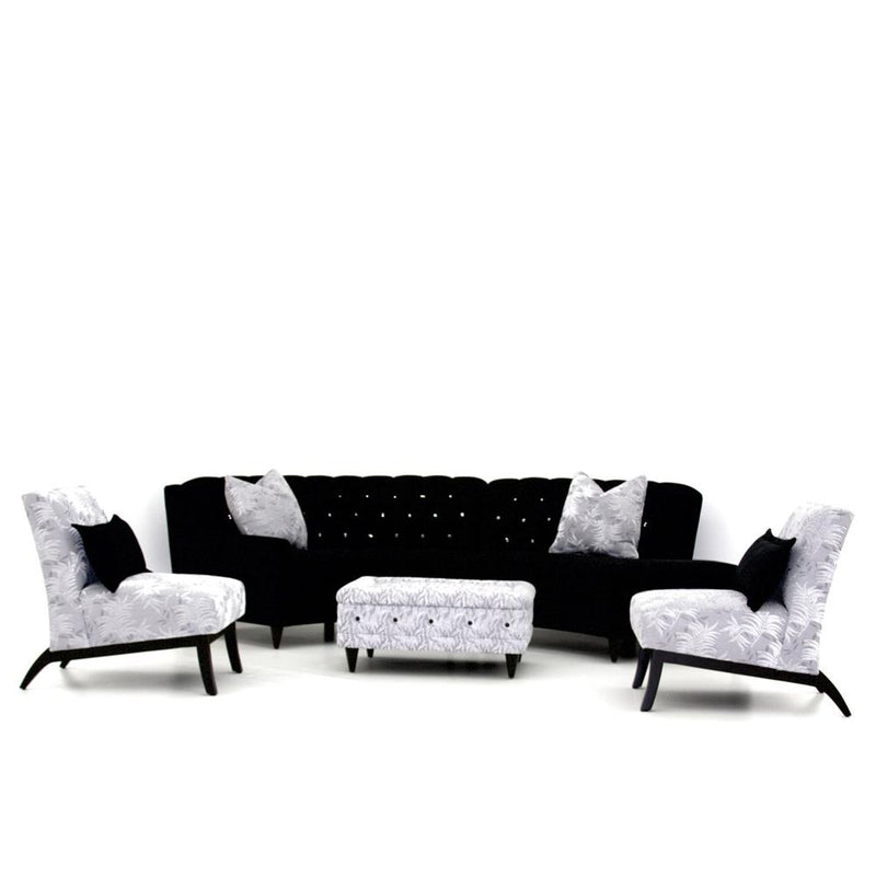 Nova Sofa Collection in black and Leafy White