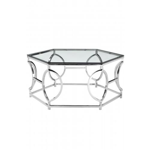 Arthur Coffee Table High Polish Steel