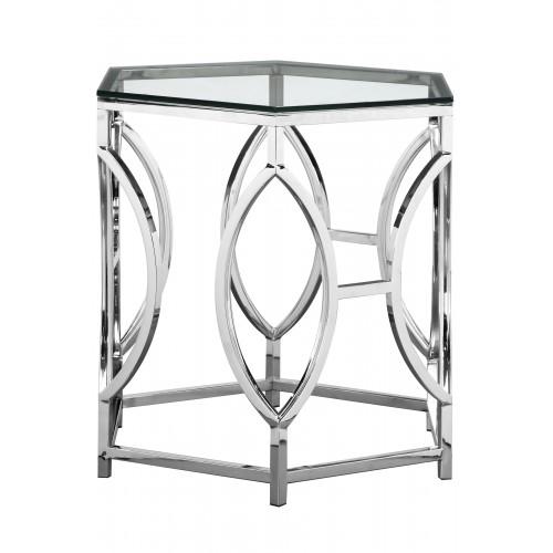 Arthur Side Table High Polish Steel