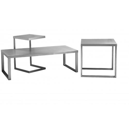 Clark Coffee Table Brushed Metal
