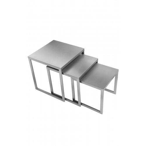 Clark Nesting Tables Brushed Metal