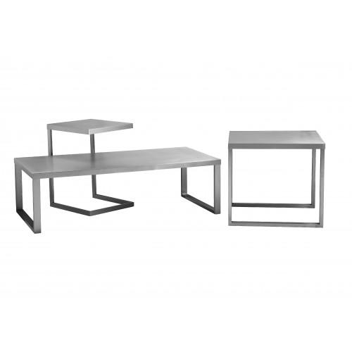 Clark Side Table Brushed Metal