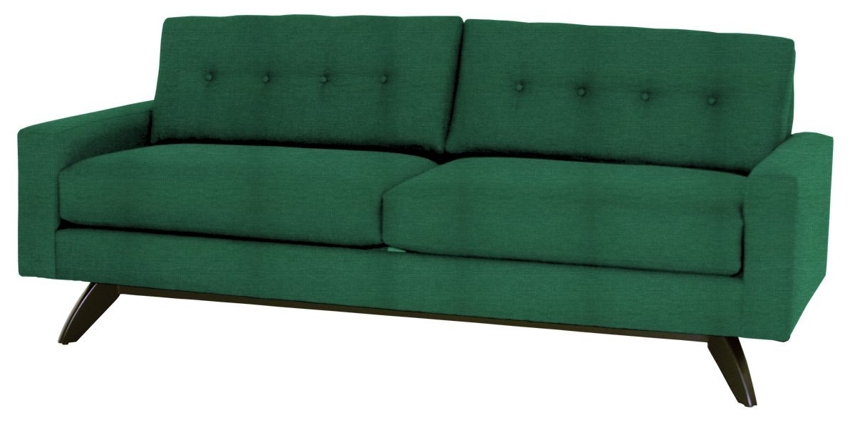Green sofa on a white background