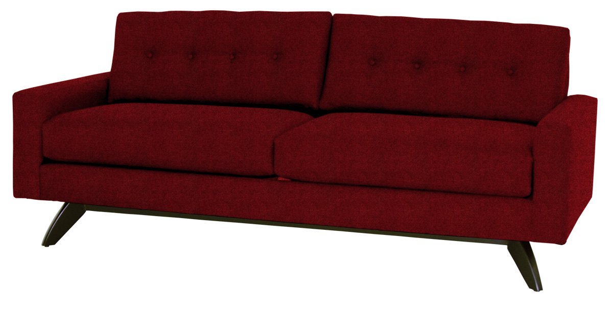 Red sofa on a white background