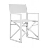 White chair with a minimalist design on a white background