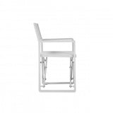 White folding chair on a white background