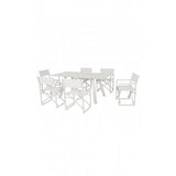 White outdoor table and chairs set on a white background