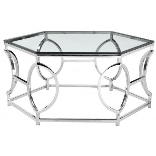Arthur Coffee Table High Polish Steel