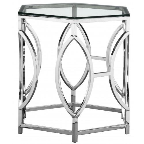 Arthur Side Table High Polish Steel