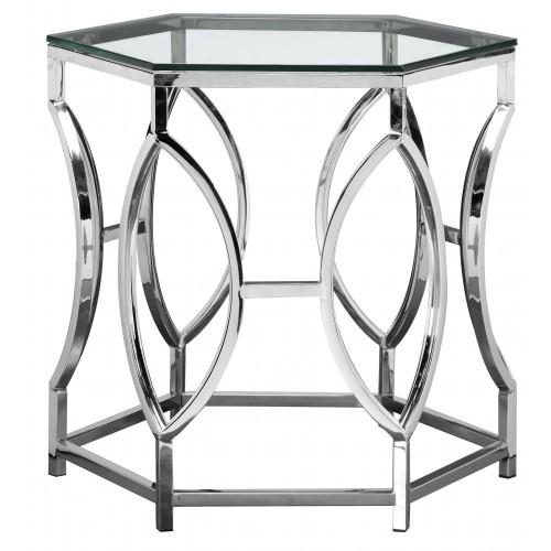 Arthur Side Table High Polish Steel