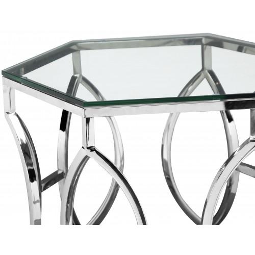 Arthur Side Table High Polish Steel
