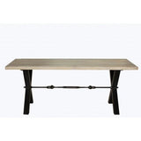Calvin Dining Table Antique White and Smoke