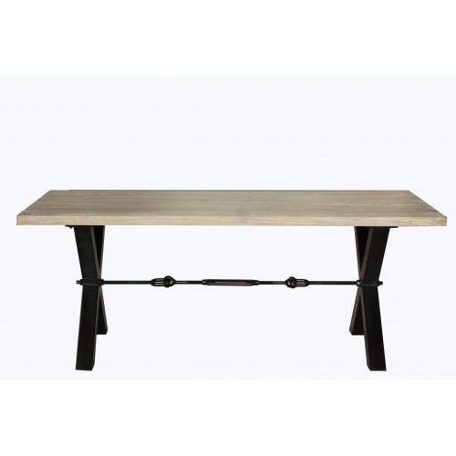 Calvin Dining Table Antique White and Smoke