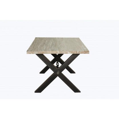 Calvin Dining Table Antique White and Smoke