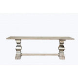 Daniel Dining Table Antique White and High Polish Steel