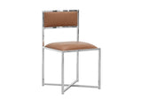 1A8366X Amalfi X - Base Chair In Cognac Leather (Set of 2)